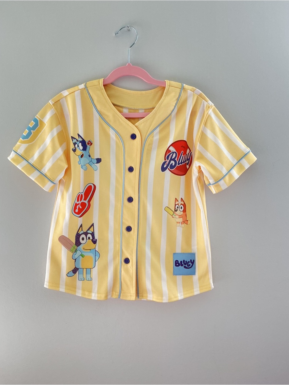 Girl’s' Bluey Bingo Softball Jersey - Yellow XS